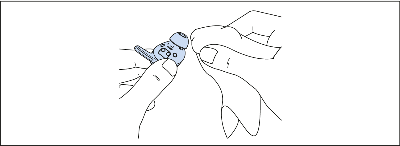 Reinigung Ohrhörer_mit Tuch