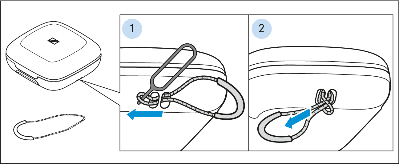 Fingerschlaufe befestigen